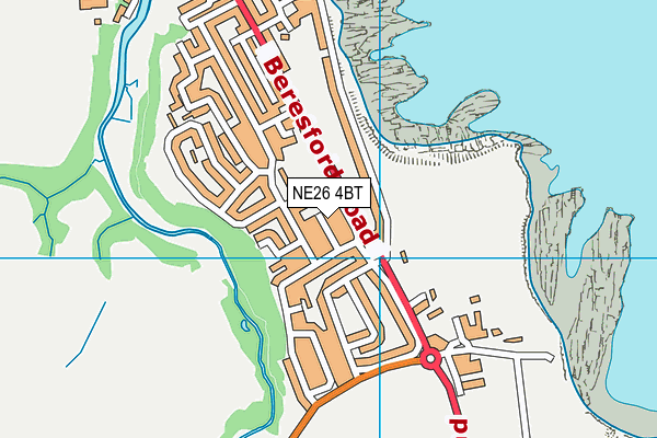 NE26 4BT map - OS VectorMap District (Ordnance Survey)