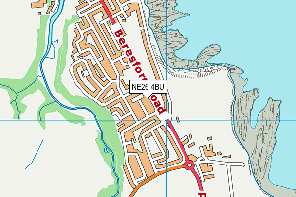 NE26 4BU map - OS VectorMap District (Ordnance Survey)