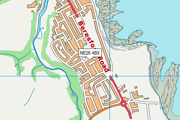 NE26 4BX map - OS VectorMap District (Ordnance Survey)