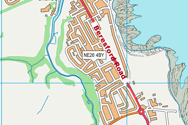 NE26 4BY map - OS VectorMap District (Ordnance Survey)