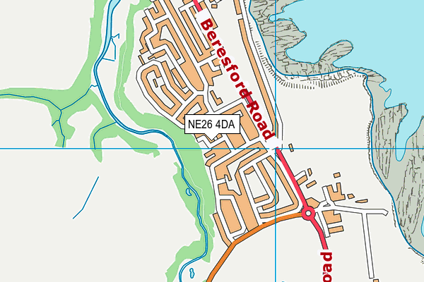 NE26 4DA map - OS VectorMap District (Ordnance Survey)