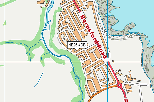 NE26 4DB map - OS VectorMap District (Ordnance Survey)
