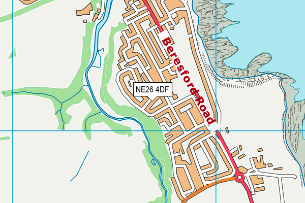 NE26 4DF map - OS VectorMap District (Ordnance Survey)
