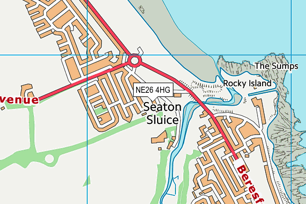 NE26 4HG map - OS VectorMap District (Ordnance Survey)
