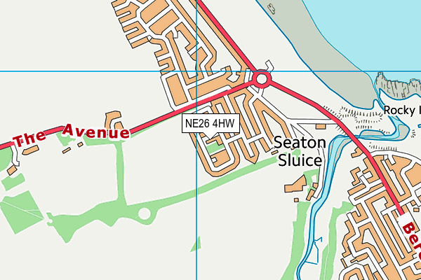 NE26 4HW map - OS VectorMap District (Ordnance Survey)