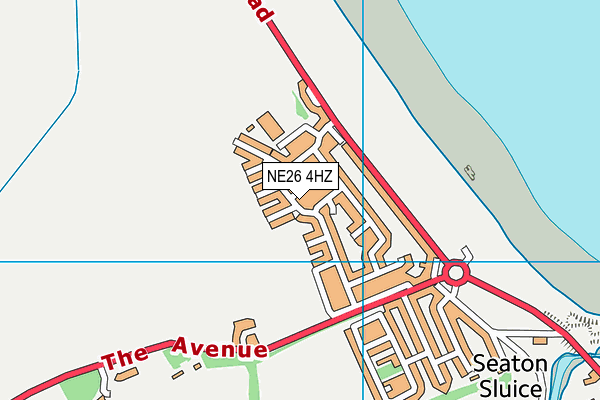 NE26 4HZ map - OS VectorMap District (Ordnance Survey)