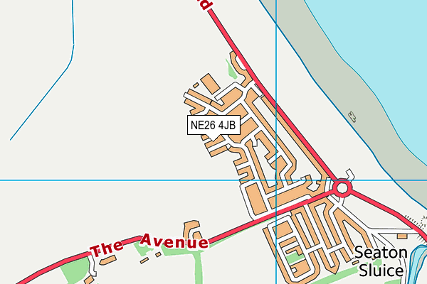 NE26 4JB map - OS VectorMap District (Ordnance Survey)
