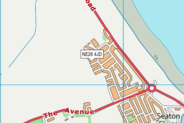 NE26 4JD map - OS VectorMap District (Ordnance Survey)