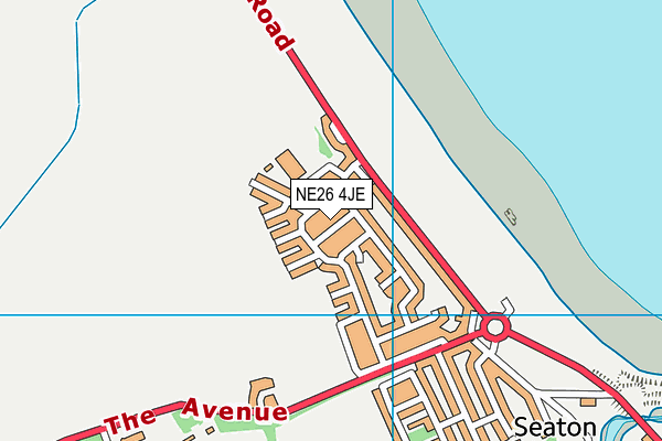 NE26 4JE map - OS VectorMap District (Ordnance Survey)