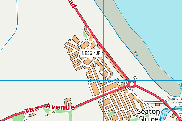 NE26 4JF map - OS VectorMap District (Ordnance Survey)