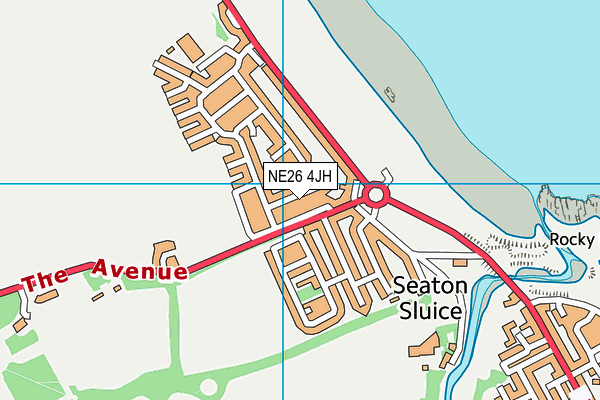 NE26 4JH map - OS VectorMap District (Ordnance Survey)