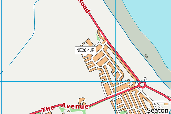 NE26 4JP map - OS VectorMap District (Ordnance Survey)