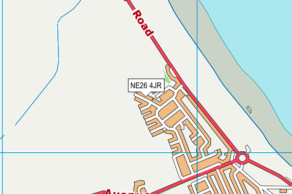 NE26 4JR map - OS VectorMap District (Ordnance Survey)
