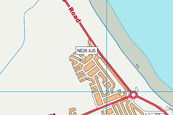 NE26 4JS map - OS VectorMap District (Ordnance Survey)