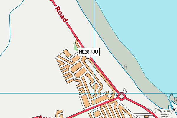 NE26 4JU map - OS VectorMap District (Ordnance Survey)