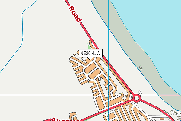 NE26 4JW map - OS VectorMap District (Ordnance Survey)