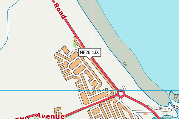 NE26 4JX map - OS VectorMap District (Ordnance Survey)