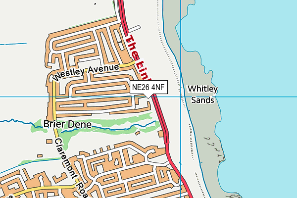 NE26 4NF map - OS VectorMap District (Ordnance Survey)