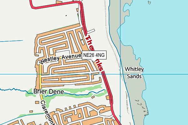NE26 4NG map - OS VectorMap District (Ordnance Survey)