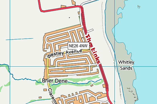 NE26 4NW map - OS VectorMap District (Ordnance Survey)