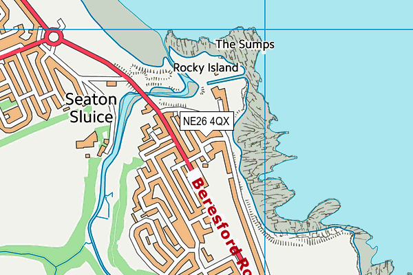 NE26 4QX map - OS VectorMap District (Ordnance Survey)