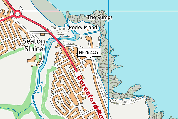 NE26 4QY map - OS VectorMap District (Ordnance Survey)