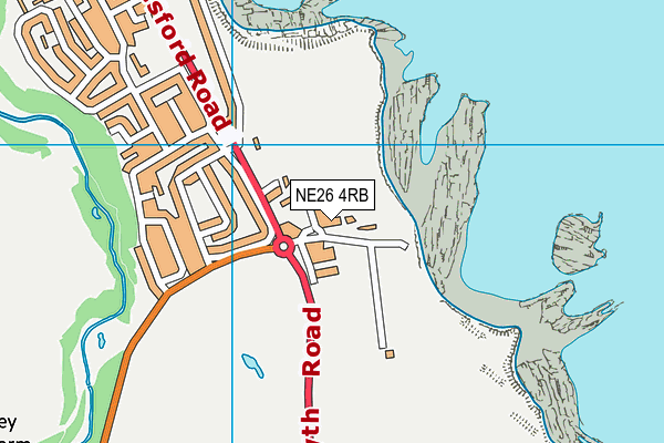 NE26 4RB map - OS VectorMap District (Ordnance Survey)