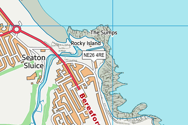 NE26 4RE map - OS VectorMap District (Ordnance Survey)