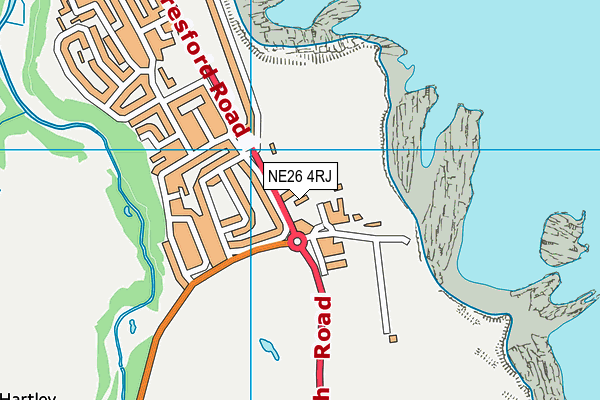 NE26 4RJ map - OS VectorMap District (Ordnance Survey)