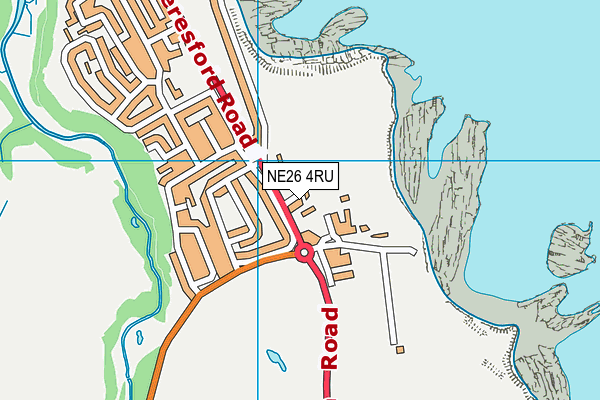 NE26 4RU map - OS VectorMap District (Ordnance Survey)