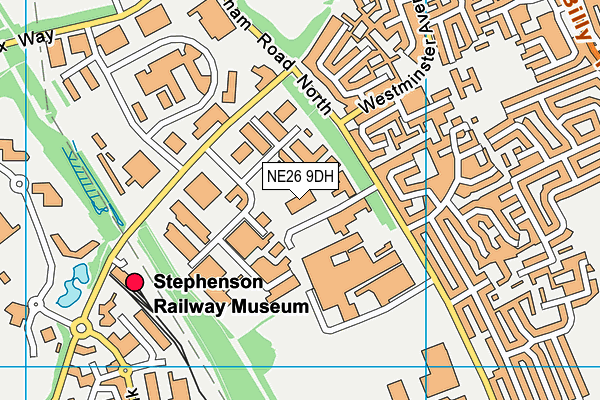 NE26 9DH map - OS VectorMap District (Ordnance Survey)