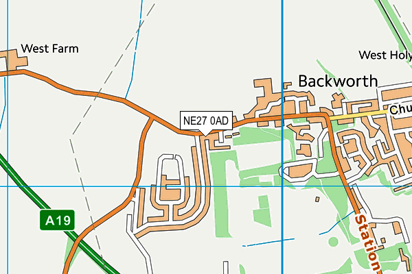 NE27 0AD map - OS VectorMap District (Ordnance Survey)