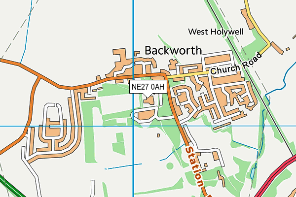 Backworth Miners map (NE27 0AH) - OS VectorMap District (Ordnance Survey)