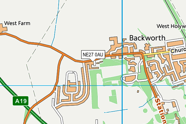 NE27 0AU map - OS VectorMap District (Ordnance Survey)