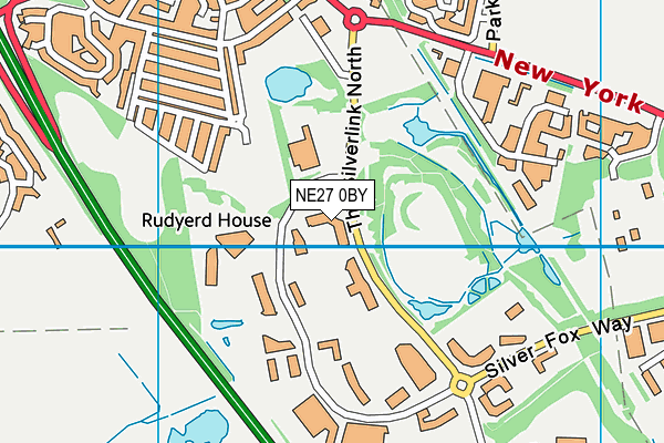 Village Gym (Newcastle) map (NE27 0BY) - OS VectorMap District (Ordnance Survey)