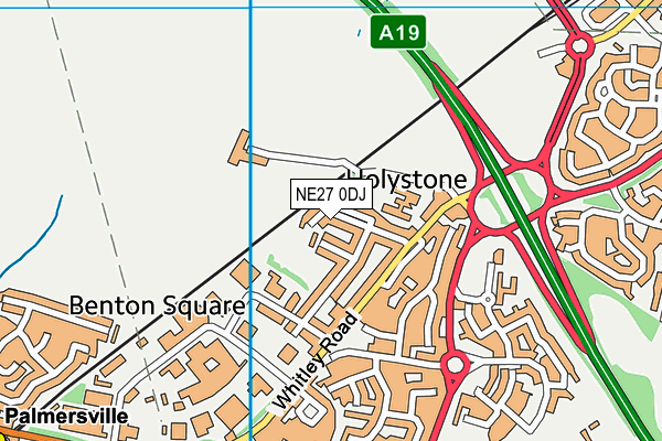 NE27 0DJ map - OS VectorMap District (Ordnance Survey)