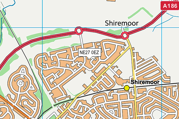 NE27 0EZ map - OS VectorMap District (Ordnance Survey)