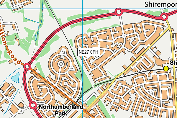 NE27 0FH map - OS VectorMap District (Ordnance Survey)