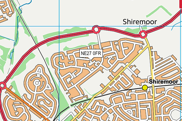 NE27 0FR map - OS VectorMap District (Ordnance Survey)