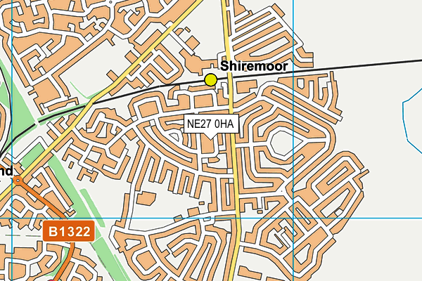 NE27 0HA map - OS VectorMap District (Ordnance Survey)