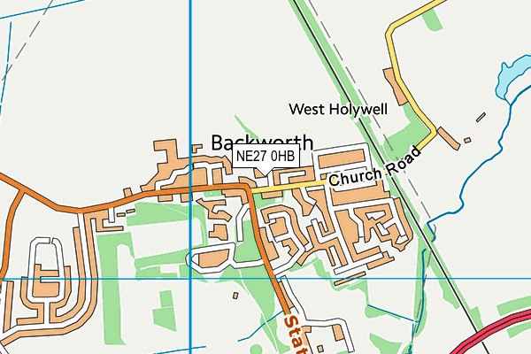 NE27 0HB map - OS VectorMap District (Ordnance Survey)