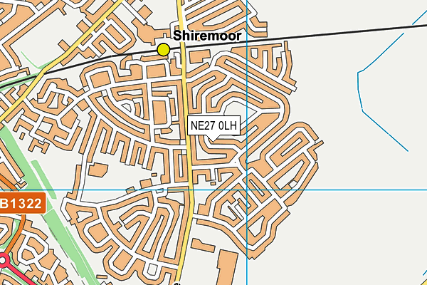 NE27 0LH map - OS VectorMap District (Ordnance Survey)