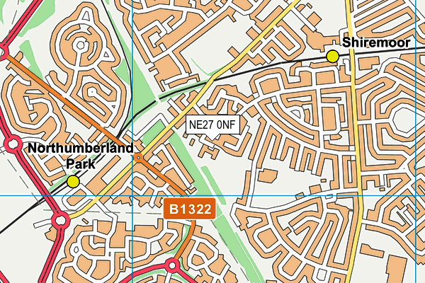 NE27 0NF map - OS VectorMap District (Ordnance Survey)