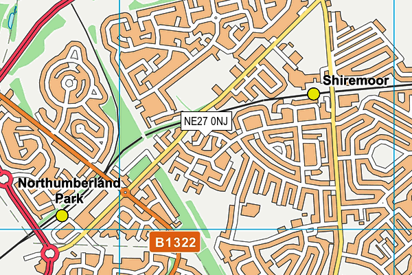 NE27 0NJ map - OS VectorMap District (Ordnance Survey)