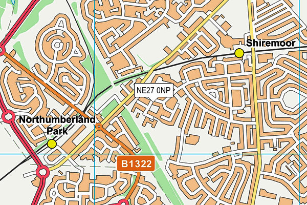 NE27 0NP map - OS VectorMap District (Ordnance Survey)