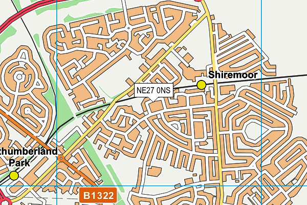 NE27 0NS map - OS VectorMap District (Ordnance Survey)