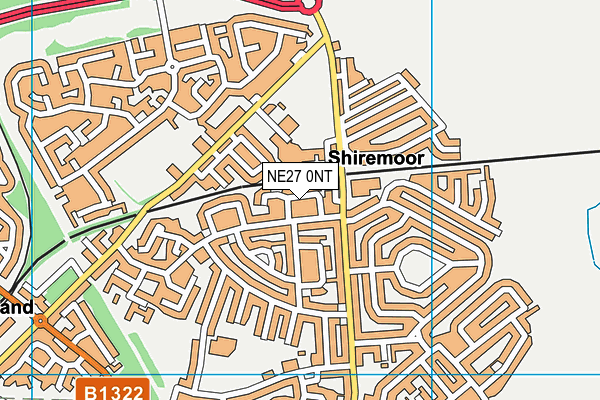 NE27 0NT map - OS VectorMap District (Ordnance Survey)