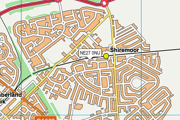 NE27 0NU map - OS VectorMap District (Ordnance Survey)