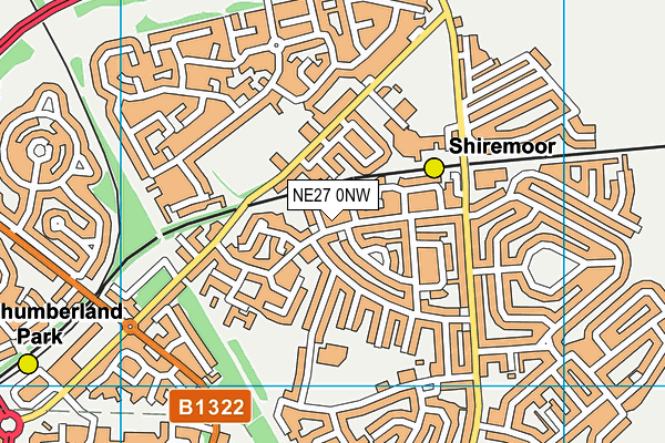 NE27 0NW map - OS VectorMap District (Ordnance Survey)