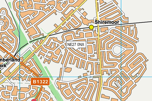 NE27 0NX map - OS VectorMap District (Ordnance Survey)